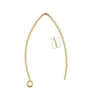 14K Gold Filled Marquise V Shape Ear Wires #6208-1