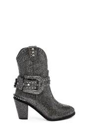 [Club Exx] Sheriff Shine Cowboy Boots - Gunmetal