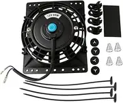 6 Inch Slim 650CFM Radiator Cooling Fans Universal Slim Pull Push 12V 80W Direct Replacement Electric Fan with Mount Kit Car Radiator