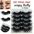 Dramatic Criss-cross Thick Long Wispies Fluffies 8D Mink Hair False Eyelashes