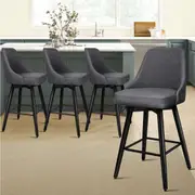 4x ALFORDSON Bar Stools Megan Swivel Metal Dark Grey