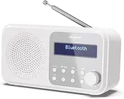 SHARP DR-P420(WH) Tokyo Portable Digital Radio with Bluetooth 5.0, Mono DAB+/FM Audio Player, Compact & Lightweight, USB/Battery Powered, Dual Alarm Clock & 40 Pre-Sets – Snowy White