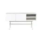 Scarlett entertainment unit with faux marble look - White