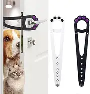 2Pcs Cat Door Holder Latch, Door Opener Holder, Adjustable Door Retainer Strap, Cat Door Stopper, Cute Cat Paw Shaped Door Bracket Latch, Pet Alternative Door Lock for Letting Cat in Keeping Dog Out