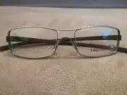 TAG HEUER Full Rim Eyeglasses Frame Shinny Gun Black Rubber TH 7003 52