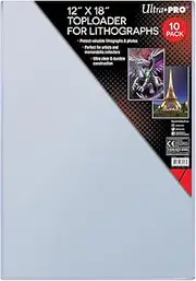 Book & Magazine Storage Bags, Boards & Boxes 12" x 18" Toploader for Lithographs (10)