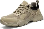 [BIAJIAZHUA] Steel Toe Work Boots Anti-Puncture Anti-Smash Anti-Colision Anti-Stress,Steel Toe Shoes Comfortable Lightweight Breathable,Steel Toe Boots Slip Resistant Waterproof(6.5)