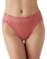 B.tempt'd by Wacoal Women's Lace Kiss Hi Leg Brief Pink SZ M