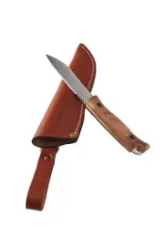 BPS Knives HK1 SSH Compact Hunting Fixed Blade Knife, Leather Sheath