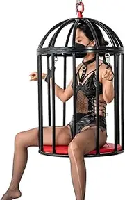 ZJPOJPH SM Hanging Cage Bondage Birdcage With Dildo Suction Cup Large Sex BDSM Training Sex Furniture Punishment Sex Toys Couples For Men Women
