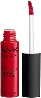 NYX PROFESSIONAL MAKEUP Soft Matte Metallic Lip Cream, Liquid Lipstick - Monte Carlo (Deep Cranberry Red)