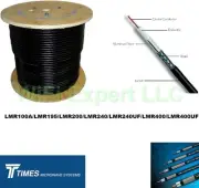 10 FT TIMES® LMR100 LMR195 LMR240 LMR400 LMR600 LOW LOSS FLEX COAX RF CABLE ONLY