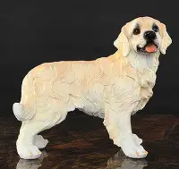 在飛比找Yahoo!奇摩拍賣優惠-7392A 歐式 黃金獵犬擺件 仿真雕刻黃金獵犬狗狗工藝品擺