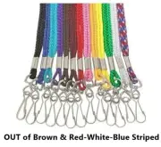 LOT 3 NECK Lanyards Straps with Hook for ID/Keys ~ Braided Nylon ~ Pick COLORS!