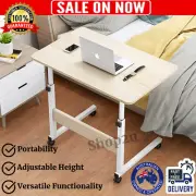 Overbed Height Adjustable Hospital Laptop Side Table Over Bed Desk With Wheels