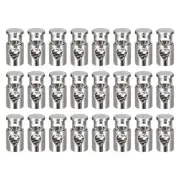 24pcs Metal Spring Cord Locks End Stopper 0.25" Diameter for Drawstring