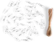 50PCS Plastic Clothespins Mini Clear Clips Photo Clips Photo Paper Peg Pin Craft