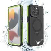 Nevenka TB Waterproof Case for iPhone 15 Pro Max case Magnetic Cover Ring Stand Full Body Protective-Reed