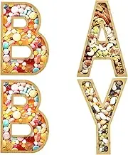 4Pcs Baby Charcuterie Board Letter Boxes - Wood Letter Tray Fillable Serving Platter for Snacks, Food, Cookies - Decorative Baby Shower