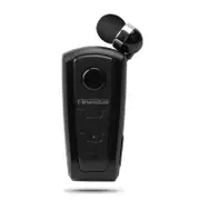 F910 Wireless Bluetooth Earphones Portable Handsfree Retractable Headset Stereo Headphone Clip Mic Phone Call black