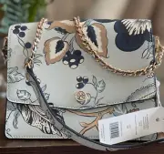 TORY BURCH Blue Happy times Floral Printed Robinson Shoulder Bag