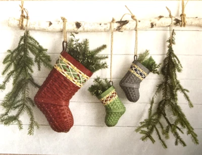 Dresden & Co. 2024 Little Christmas Stocking Basket-GREEN-NIB-SHIPS FREE!
