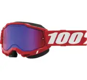 100% Accuri 2 Snow Goggles (OSFM, Red / Red/Blue Mirror Lens)