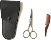 Vaguelly 1Set Stainless Steel Scissors Eyebrow Trimmer for Precise Grooming Durable Shear Cutter for Beard and Care for Home and Barber Use