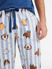 Peter Alexander Men's Doggie Stripe Long Cotton Classic Pyjama Pants Size M