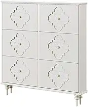Freestanding 100cm Entrance Channel Storage Concealed Shoe Cabinet with 3 Flip Drawers Narrow Independent Shoe Rack (White) Shoe Cupboard