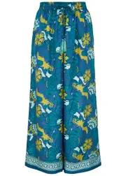 Hannah Artwear Emmy Printed Cropped Silk Trousers - Multicoloured - 2 (UK10) 2 (UK10)