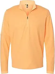 [adidas] Mens 3-Stripes Quarter-Zip Sweater, 2XL, Acid Orange Melange