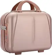 [BSTKEY] Portable Hard Shell Cosmetic Travel Case, Travel Hand Luggage with Elastic Band, ABS Carrying Makeup Case Suitcase with Clip-on Function, Rose Gold, Rose Gold, Makeup Suitcase With Clip-on