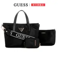 在飛比找momo購物網優惠-【GUESS】經典LOGO肩背托特子母包(黑)