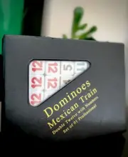 Mexican Train Double Twelve Professional Dominoes Set of 91 Vinyl Carry Case F S