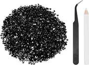 uxcell 5000pcs Flatback Rhinestones Resin, SS12 3mm Resin Rhinestones Bulk Round Shine Gems with Pickup Tools for DIY Nail Art Tumblers Mugs Clothes, Black