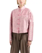 Emporio Armani Landscape Tonal Print Shiny Jacquard Jacket