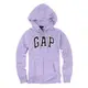 美國百分百【全新真品】GAP 外套 上衣 長袖 連帽 LOGO 貼布 現貨 女 XS號 粉紫色 E926