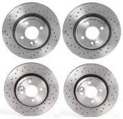 Brembo Xtra Front and Rear X-Drilled Brake Disc Rotors Kit for Mini R50 R52 R53 (for: Mini)