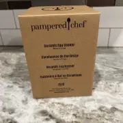 New Pampered Chef White Ceramic Egg Cooker Microwave 1529