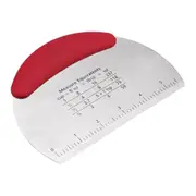 Stainless Steel Dough Pastry Bread Pizza Scraper Cutter Chopper with Rubber Non-Slip Grip Red