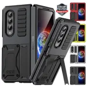 Military Shockproof Case For Samsung Galaxy Z Fold 4 5G Hybrid Metal Cover Stand