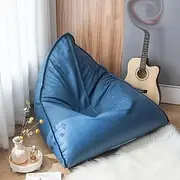 UYSOFRCV Toys Storage Bean Bag Chair Slipcover, Waterproof Highback Beanbag Sofa Cover Solid Color Simple Design Seat Recliner Outdoor and Indoor, with No Filling,Blue