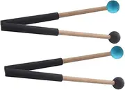 Milisten 2Pairs Percussion Mallets for Tongue Drum Marimba Lightweight Smooth Surface Drumsticks for Beginners Performance Use