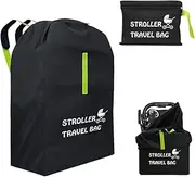 LELEWANGLUO Transport Bag Pushchair Robust Gate Check Travel Bag Waterproof Pram Cover Protective Case Stroller Bag Aeroplane Buggy Bag with Shoulder Strap, Black, Simplicity