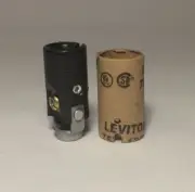 Leviton KEYLESS CANDLE CANDELABRA BASE SOCKET w/ 1/8" HICKEY & INSULATOR #SO230