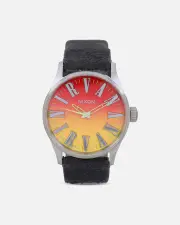 Nixon X Nirvana Sentry Leather Watch Grey Fade - Size ONE