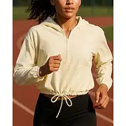 Women's Hoodie Running Top Running Shirt Quarter Zip Long Sleeve Top Waterproof Sun Protection Windproof Breathable Tennis Golf Running Sportswear Activewear S