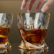 Custom Engraved Proper Number Twelve Whiskey Glass – 10 oz Twisted Rocks Glass