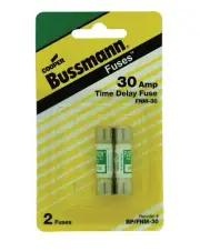 30 Amp Fuse Bussmann 30A Midget Cartridge Time Delay Fuse 2 Pack BP/FNM-30